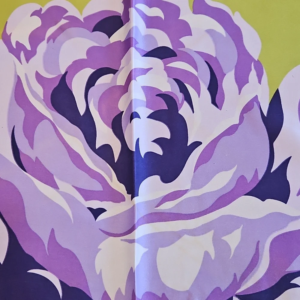 PURPLE‎ ROSE GREEN SQUARE SCARF
